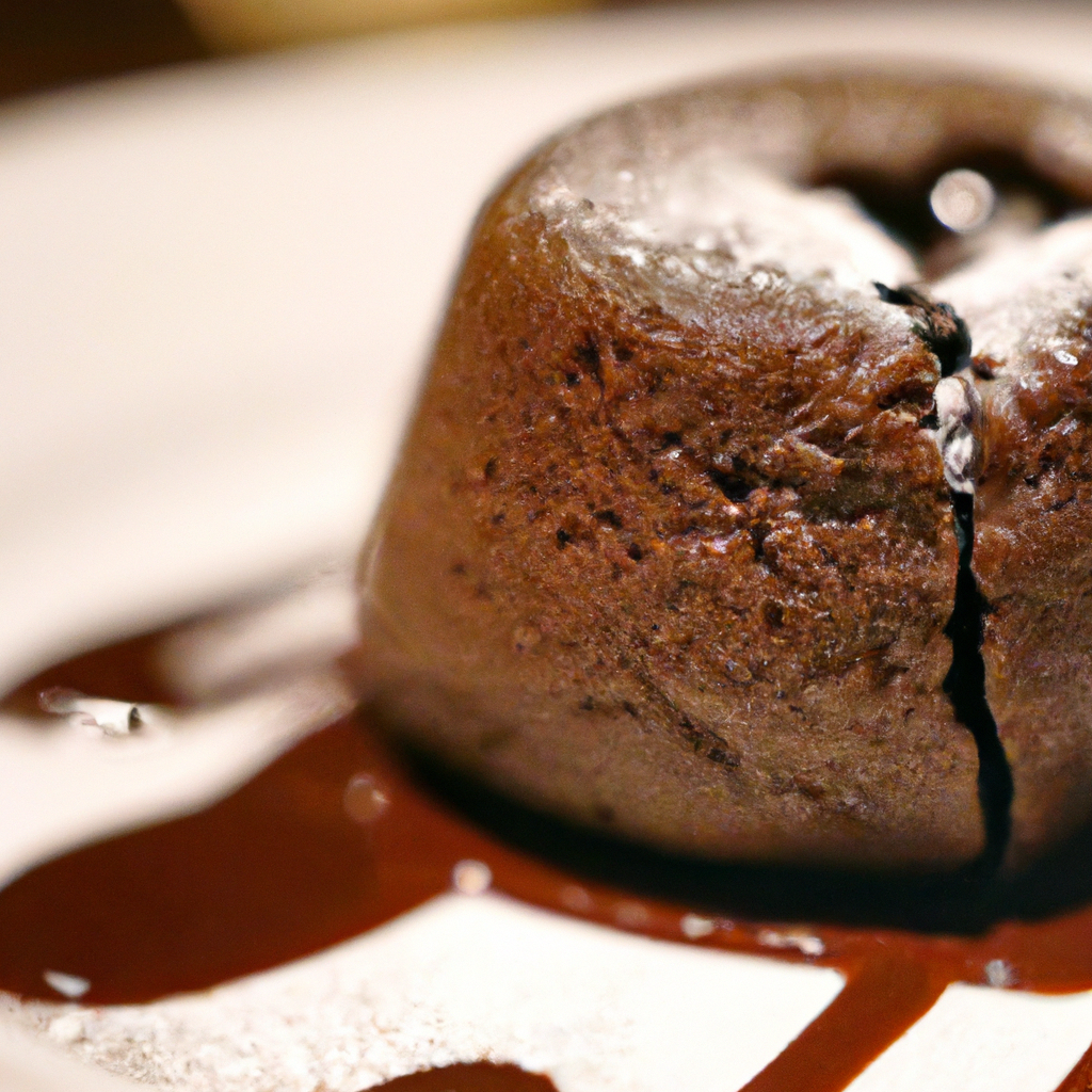 Warm choco lava cake with molten chocolate center